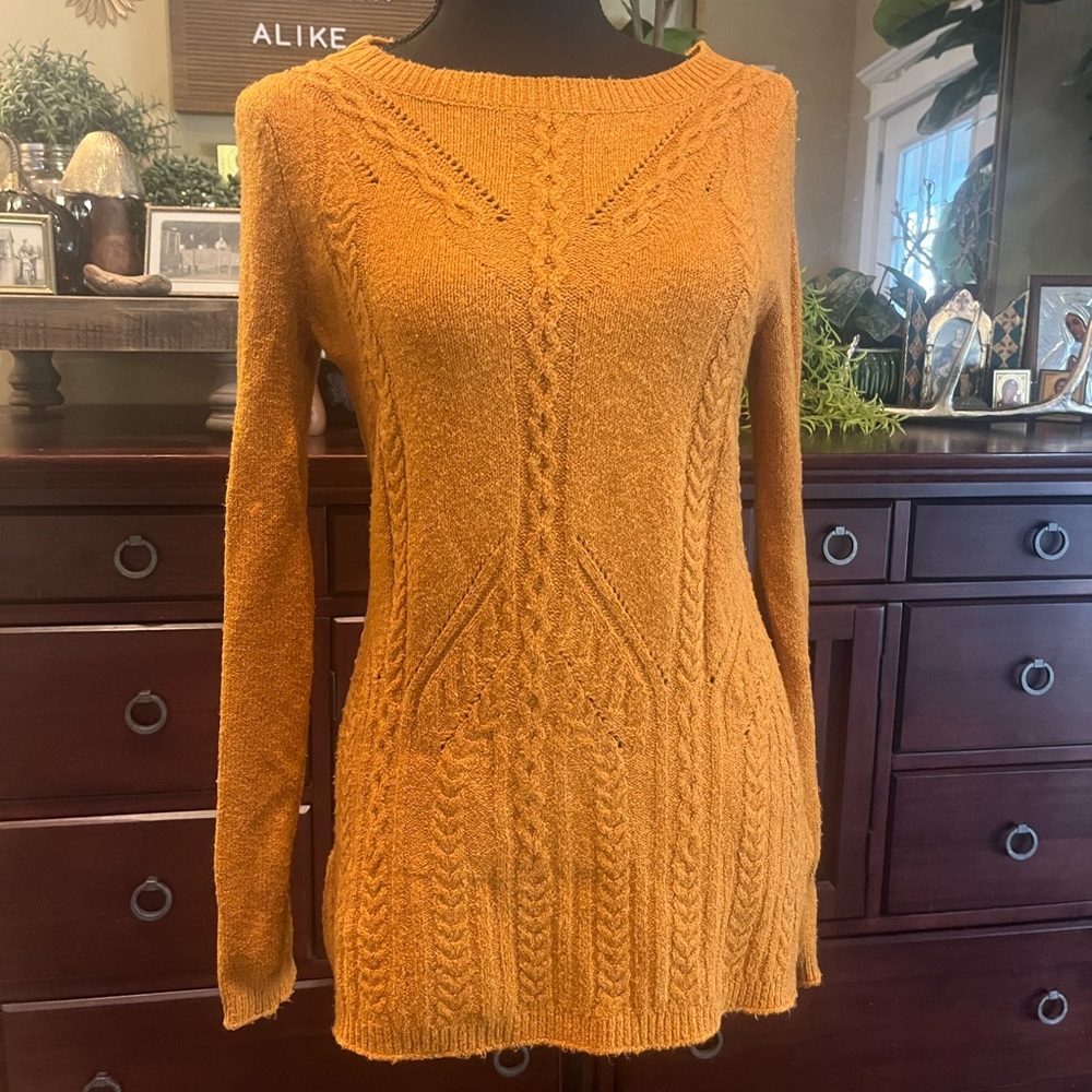 Anthropologie Sparrow Women's Amber Cable Knit Sweater Sz Small